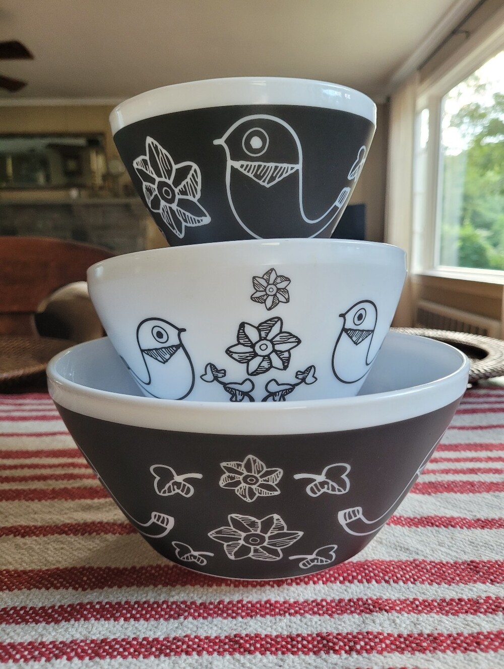 Pyrex Vintage Charm Birds Of A Feather Set Of 3 Bowls
